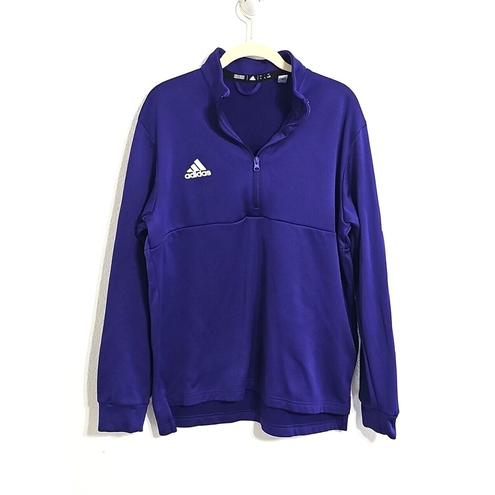 Adidas Men's Aeroready TI 1/4 Long Sleeve Zip Sweatshirt‎ Pullover Purple FT3322